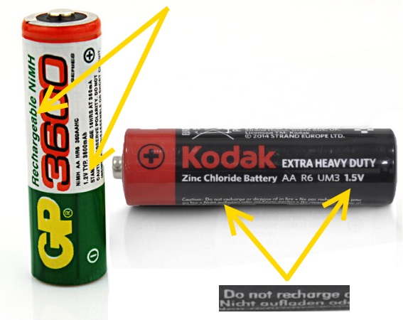 как отличить батарейку от аккумулятора одного размера