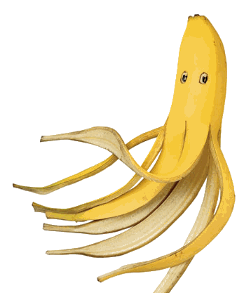 фокус разрезанный внутри банан