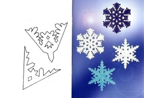 схема №1 как сделать снежинку из бумаги