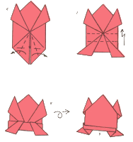 оригами лягушка как сделать шаги 6-9