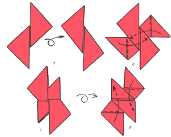 оригами звездочка сюрикен как сделать шаги 5-8